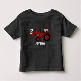 Camiseta De Bebé Fun Age and Name Birthday Tractor