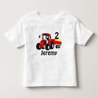 Fun Age and Name Red Tractor Birday 