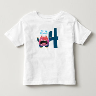 Camiseta De Bebé Fun colorido Mi Pequeño Monstruo es cuatro