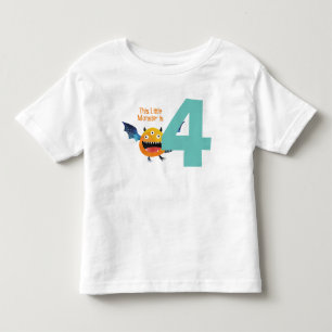 Camiseta De Bebé Fun colorido Mi Pequeño Monstruo es de 4 años