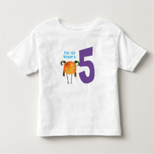 Camiseta De Bebé Fun colorido Mi Pequeño Monstruo tiene cinco años