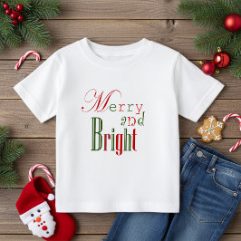 Camiseta De Bebé Fun Red and Green Merry and Bright Baby Christmas