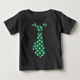Camiseta De Bebé Fun Shamrock Pattern Faux Tie St. Patrick's Day