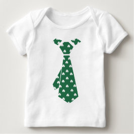 Camiseta De Bebé Fun Shamrock Pattern Faux Tie St. Patrick's Day