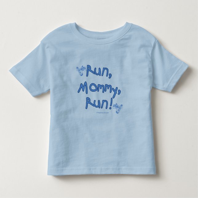 Camiseta De Bebé Funcione con a la mamá funcionada con - azul (Anverso)