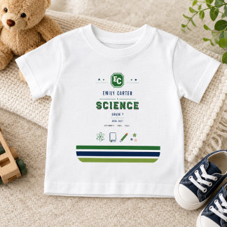 Camiseta De Bebé Funda personalizada de ciencia verde marino para l