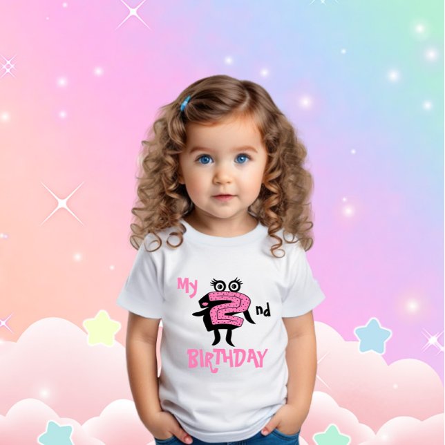 Camiseta De Bebé Fundido traje de bebé número dos rosa (Subido por el creador)