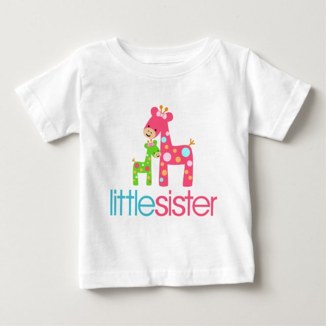 Camiseta De Bebé Funky Giraffe Little Sister (Anverso)