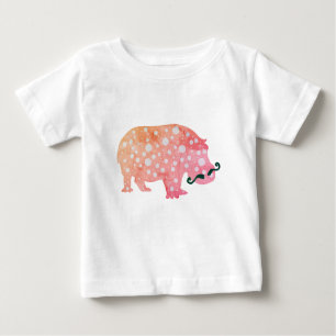 Camiseta De Bebé Funky Hipopótamo mister Toddler Ruffle Tee, Blanco
