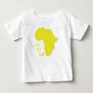 Camiseta De Bebé Funky Yellow Africa Map