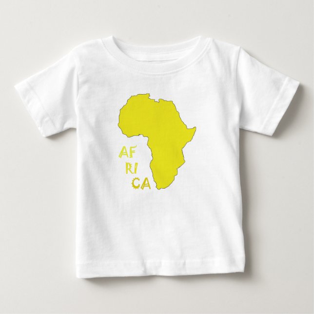 Camiseta De Bebé Funky Yellow Africa Map (Anverso)