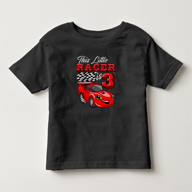 Camiseta De Bebé Funny 3rd Birthday Race Car Shirt design (Anverso)