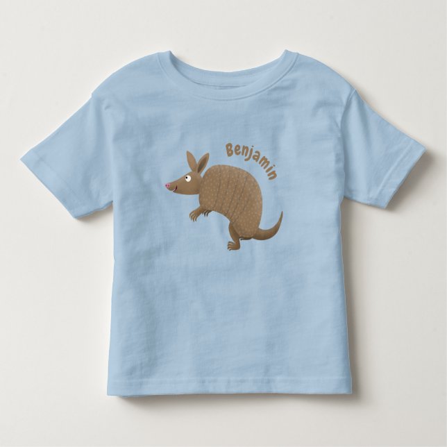 Camiseta De Bebé Funny armadillo feliz personalizado ilustracion (Anverso)