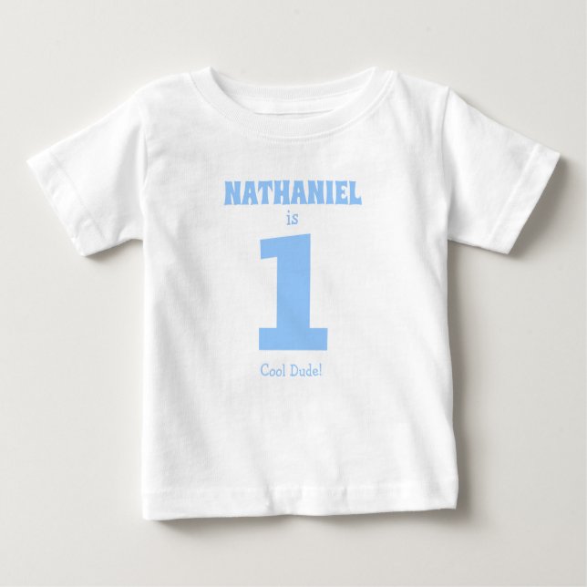 Camiseta De Bebé Funny Baby Boy First Birthday with Name (Anverso)