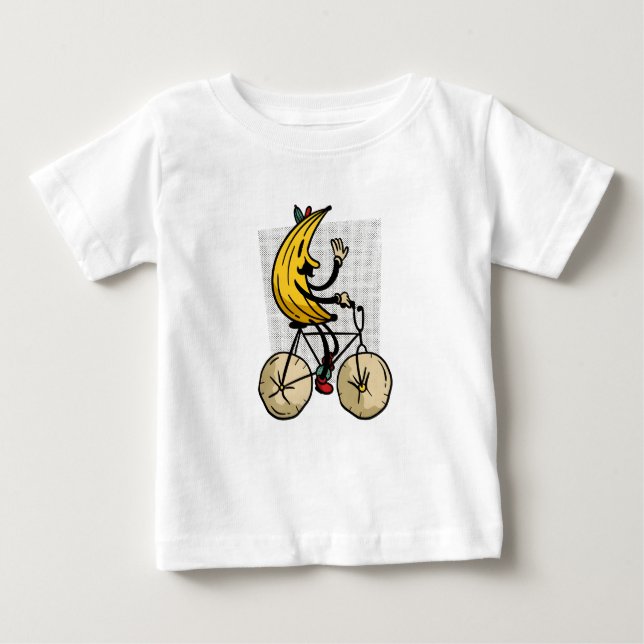 Camiseta De Bebé Funny Banana Biker Cartoon Design (Anverso)