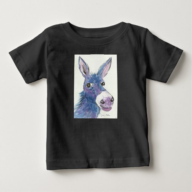 Camiseta De Bebé Funny Blue Donkey (Anverso)