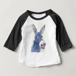 Camiseta De Bebé Funny Blue Donkey