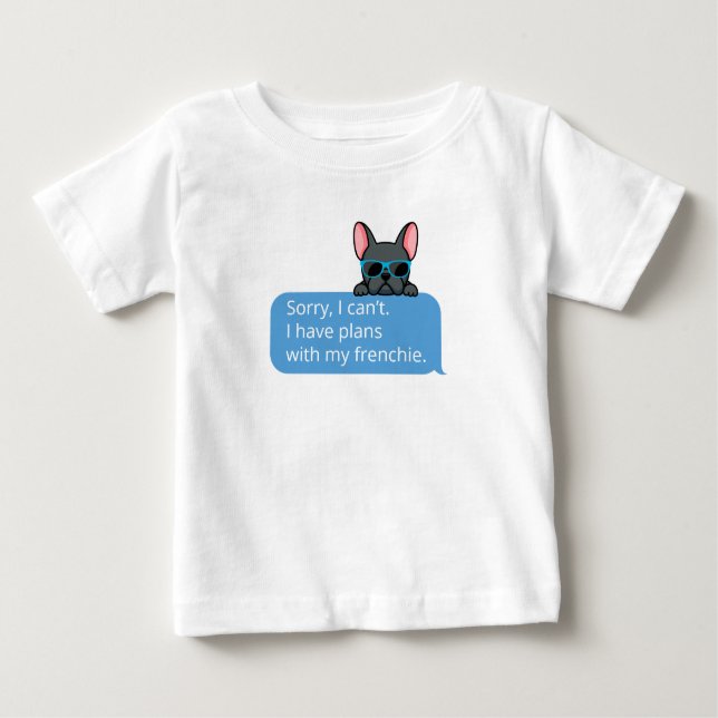 Camiseta De Bebé Funny Blue French Bulldog (Anverso)