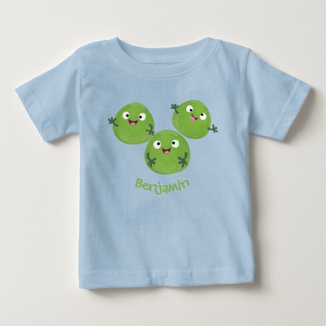 Camiseta De Bebé Funny Brussels brota personalizado de verduras (Anverso)