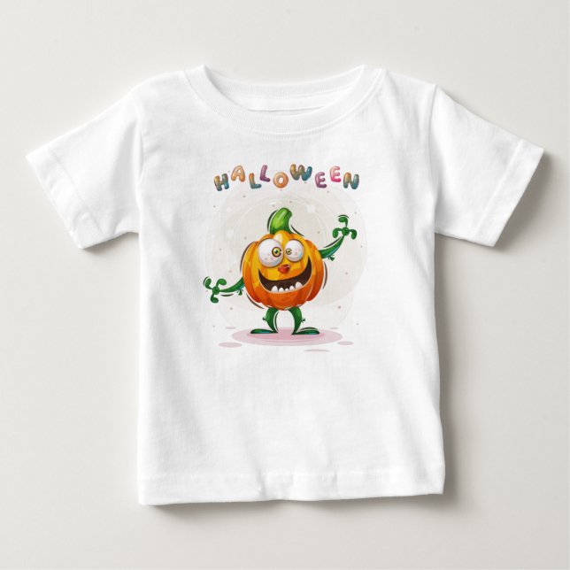 Camiseta De Bebé Funny Calabaza Halloween Toddler Baby T-Shirt (Anverso)