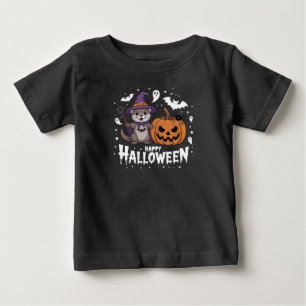 Camiseta De Bebé Funny Calabaza Otter Lover Feliz Halloween 2025