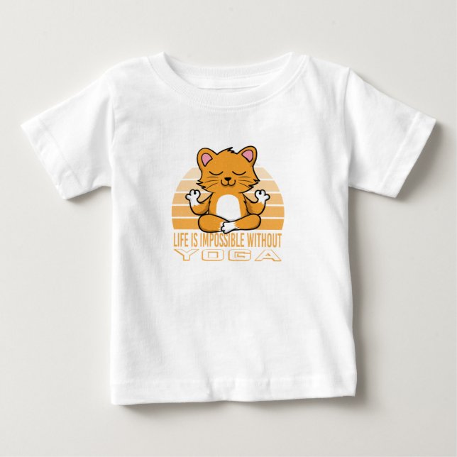 Camiseta De Bebé Funny cute cat doing yoga. funny yoga quotes (Anverso)