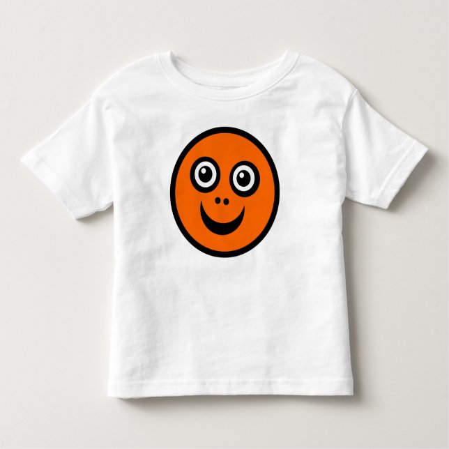 Camiseta De Bebé Funny Face Naranja (Anverso)