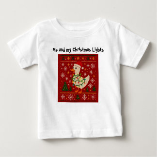 Camiseta De Bebé Funny Goose Christmas Lights Kids T-Shirt – Editab