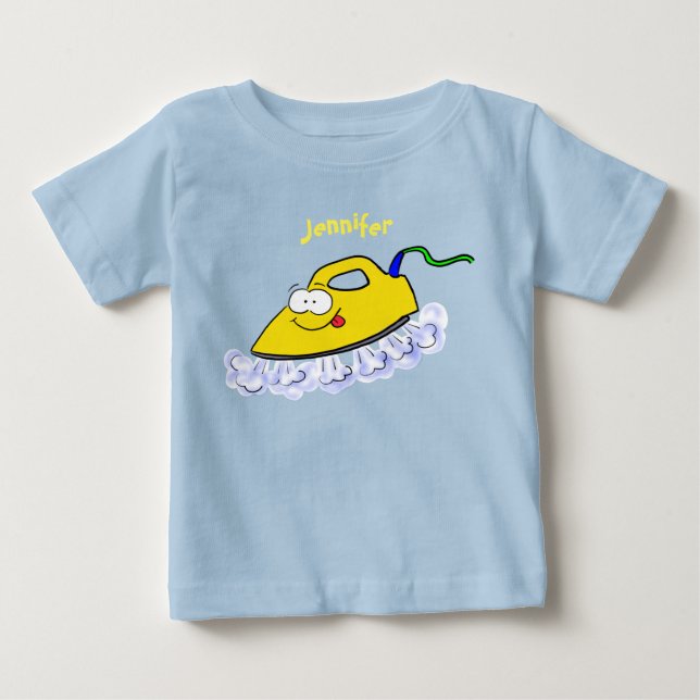 Camiseta De Bebé Funny ilustracion de lavandería de hierro personal (Anverso)