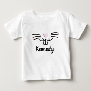 Camiseta De Bebé Funny linda carita de conejito nombre personalizad
