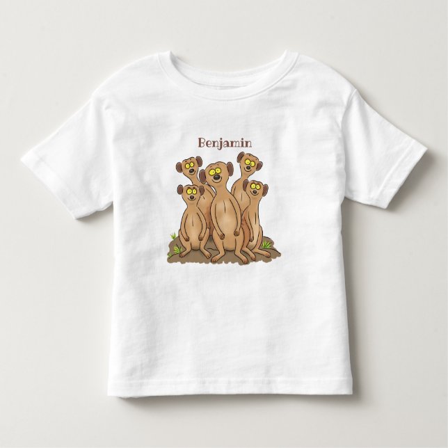 Camiseta De Bebé Funny meerkat ilustracion personalizado familiar (Anverso)