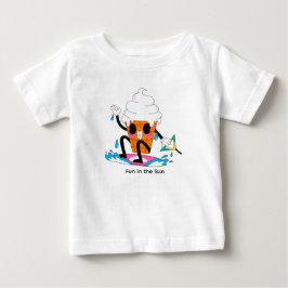 Camiseta De Bebé Funny Melting Ice Cream Surfing – Cute Summer Cart
