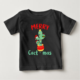 CAMISETA DE BEBÉ FUNNY MERRY CACTMAS - DIVERSIÓN DE NAVIDADES CACTU