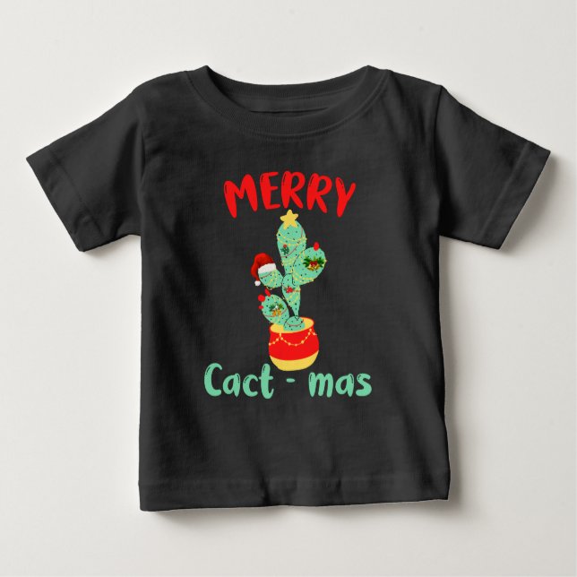 CAMISETA DE BEBÉ FUNNY MERRY CACTMAS - DIVERSIÓN DE NAVIDADES CACTU (Anverso)