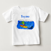 Funny personalizado de surf con lagarto frito