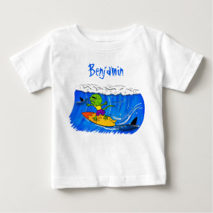 Camiseta De Bebé Funny personalizado de surf con lagarto frito