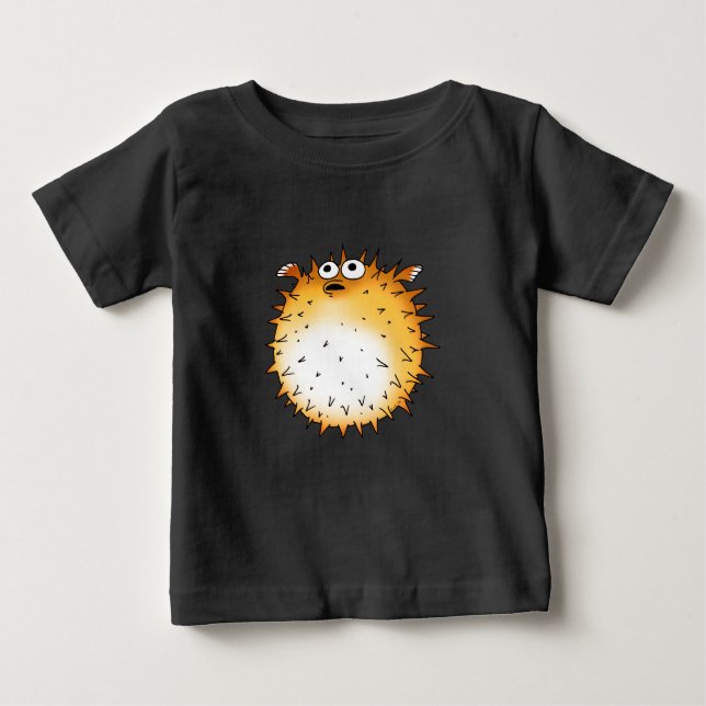 Camiseta De Bebé Funny Personalizado Puffer Fish Design (Anverso)
