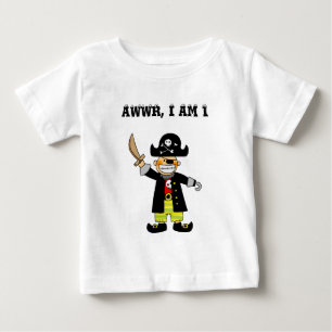Camiseta De Bebé Funny Pirate Cumpleaños Edad 1 Diseño