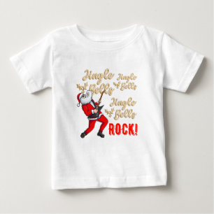 Camiseta De Bebé Funny Santa Claus Jingle Bell Rock Navidades