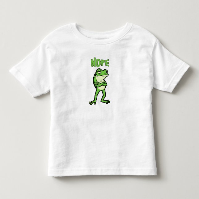 Camiseta De Bebé Funny Sassy Frog Nope, Grumpy Toads Cartoon Illus (Anverso)