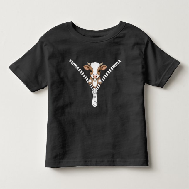 Camiseta De Bebé Funny Texas Longhorn calf Peek T-Shirt (Anverso)