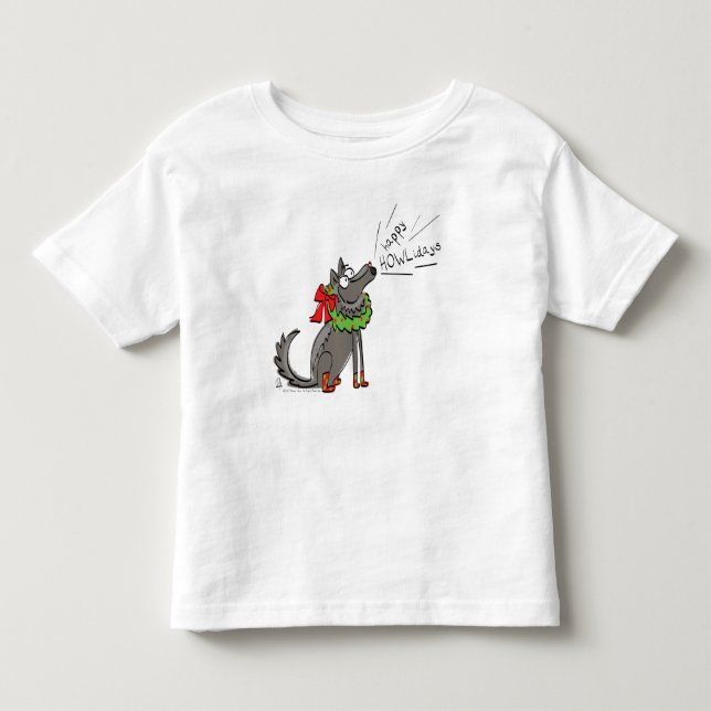 Camiseta De Bebé Funny Wolf Navidades Felices vacaciones de Howlida (Anverso)