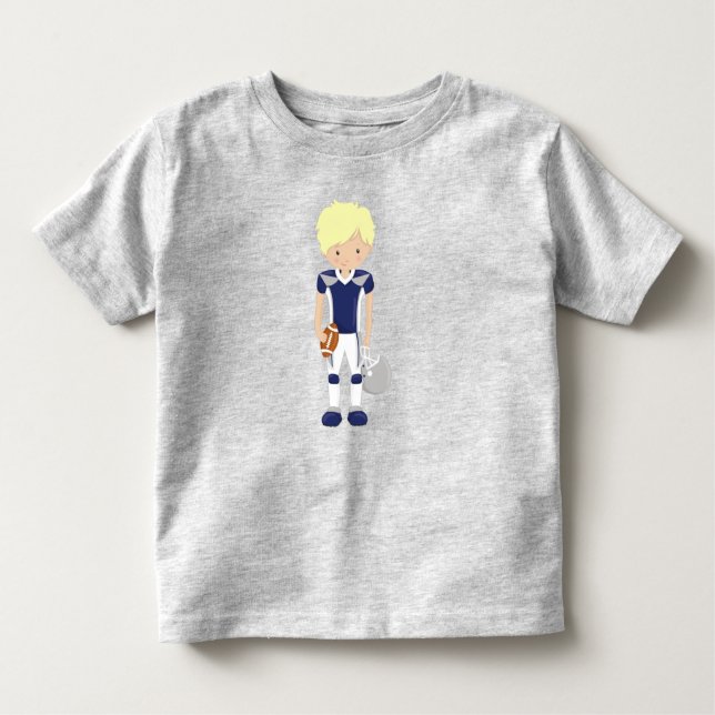 Camiseta De Bebé Fútbol Americano, Cabello Rubio, Chico Lindo, Rugb (Anverso)