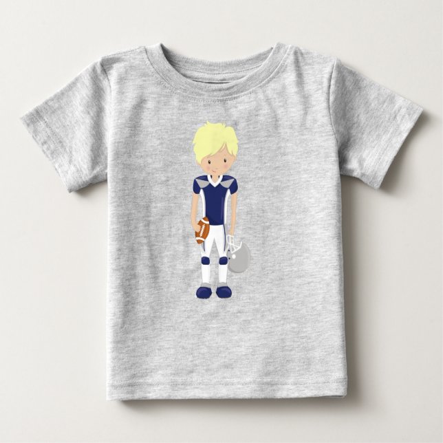 Camiseta De Bebé Fútbol americano, pelo rubio, chico lindo, rugby (Anverso)