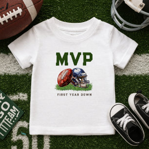 Camiseta De Bebé Fútbol Americano Primer Año Down Cumpleaños 1