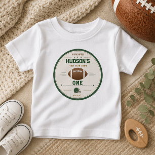 Camiseta De Bebé Fútbol Americano Primer Año Down Cumpleaños 1