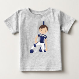 Camiseta De Bebé Fútbol americano, rugby, chico lindo, pelo marrón
