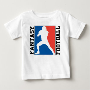 Camiseta De Bebé Fútbol de la fantasía, logotipo blanco y azul ro