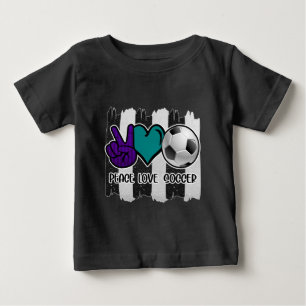 Camiseta De Bebé Fútbol de paz franco-negro y blanco