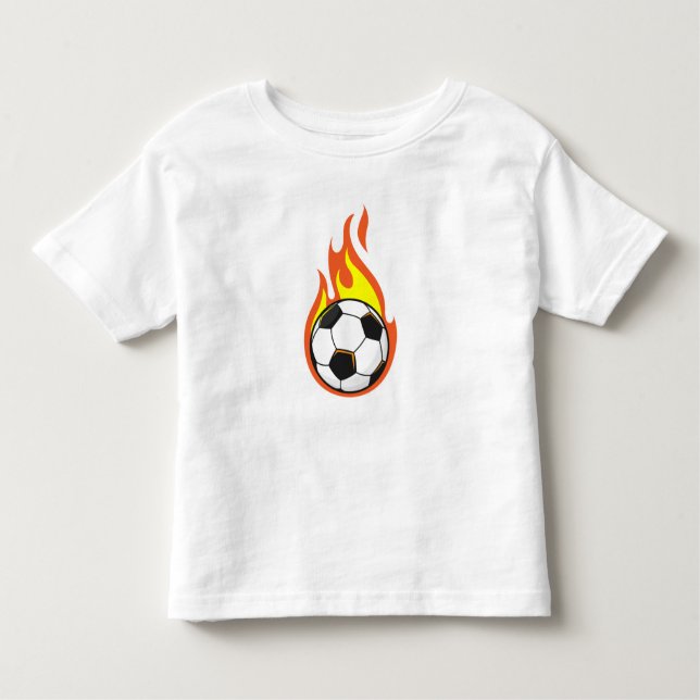 Camiseta De Bebé Fútbol en llamas (Anverso)